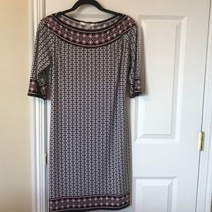 Max Studio pattered boat neck dress